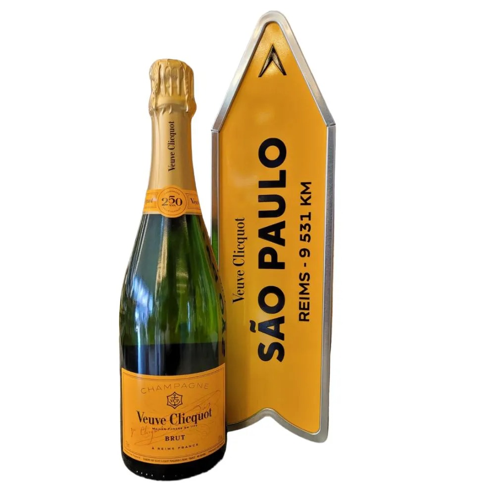CHAMPAGNE VEUVE CLICQUOT BRUT COFFRET ARROW SAO PAULO 750 ML