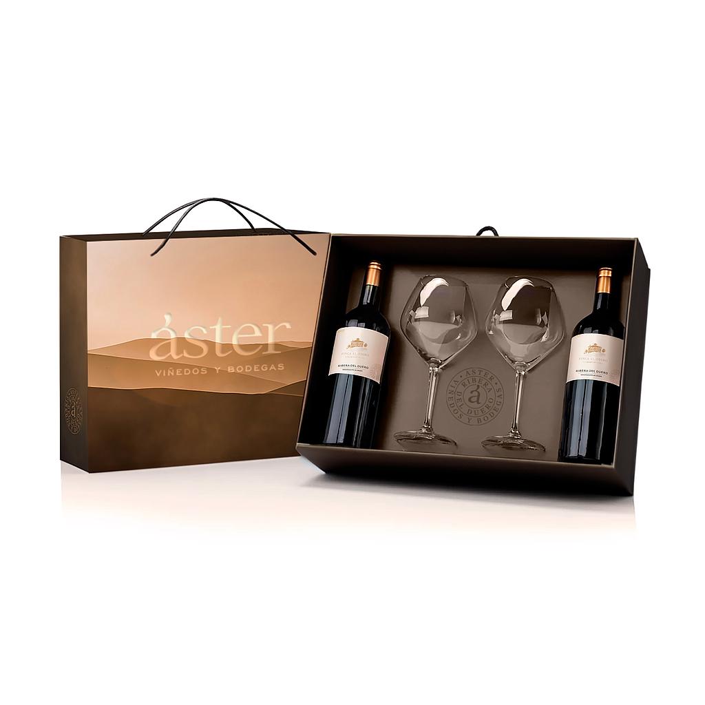 ESTUCHE 2 BOTELLAS VINO LA RIOJA ALTA FINCA EL OTERO 750 ML + 2 COPAS