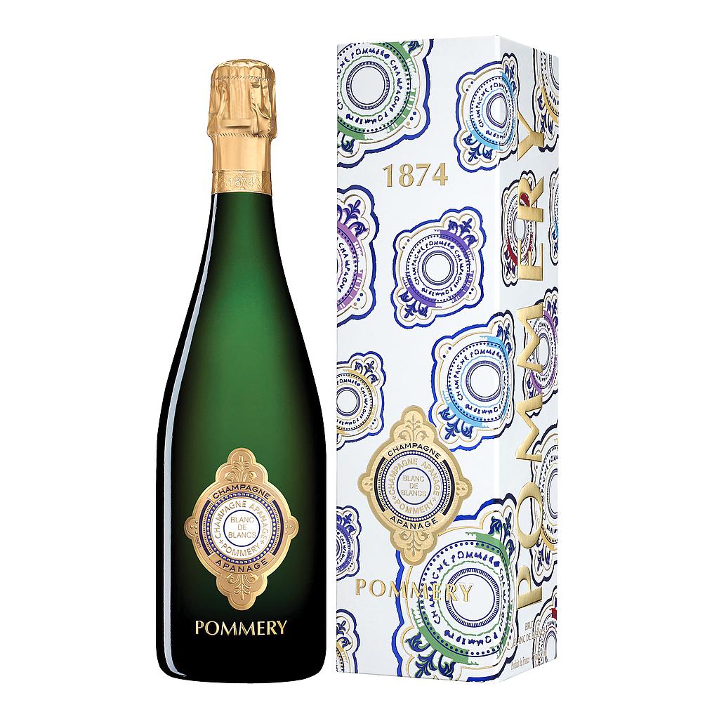 CHAMPAGNE POMMERY APANAGE BLANC DE BLANC 1874 CON ESTUCHE 750 ML